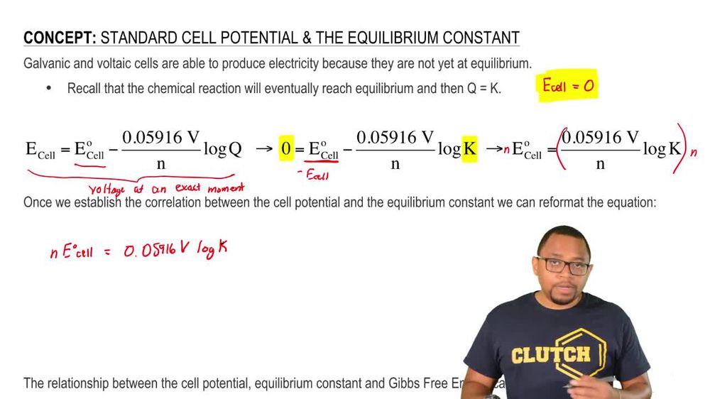 Cell Potential & the Equilibrium Constant