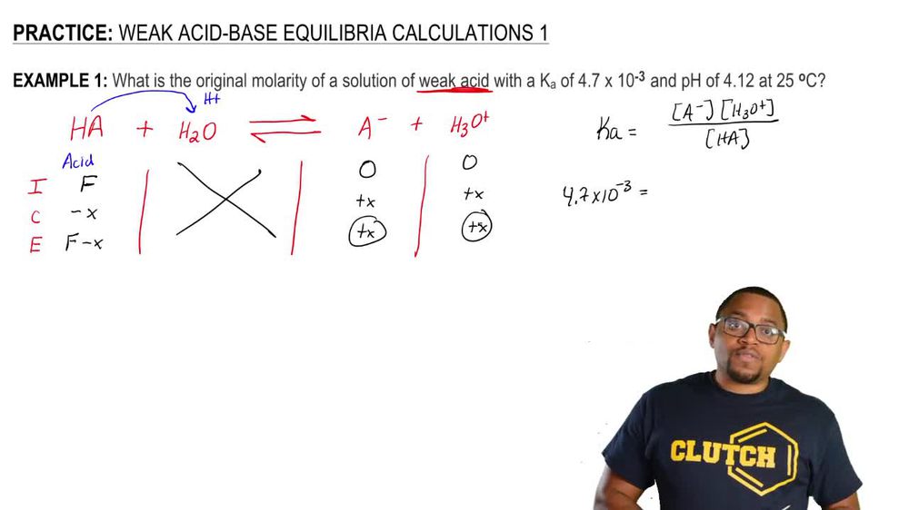 Weak Acid-Base Equilibria Calculations 1