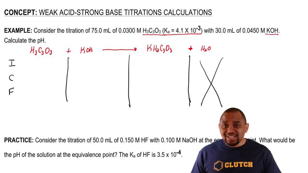 Weak Acid-Strong Base Titrations Calculations 1