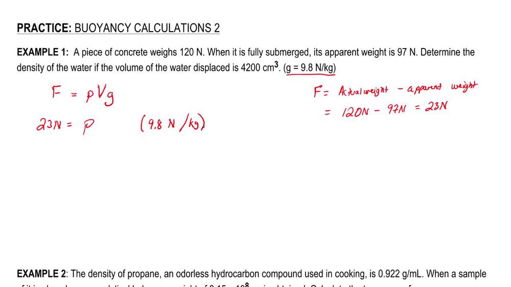 Buoyancy Calculations 2