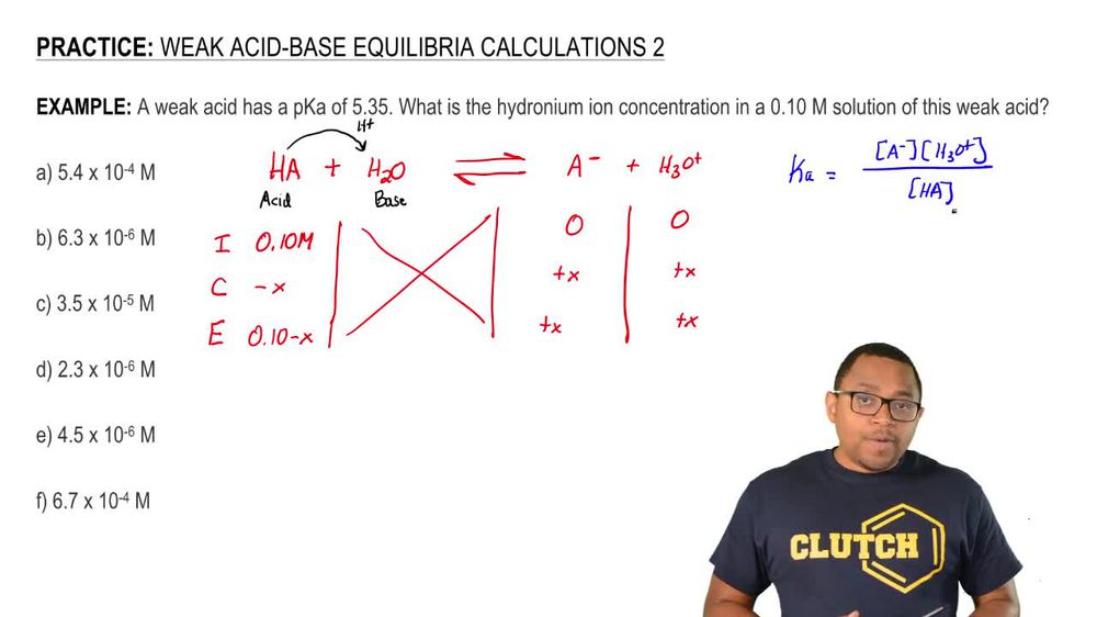 Weak Acid-Base Equilibria Calculations