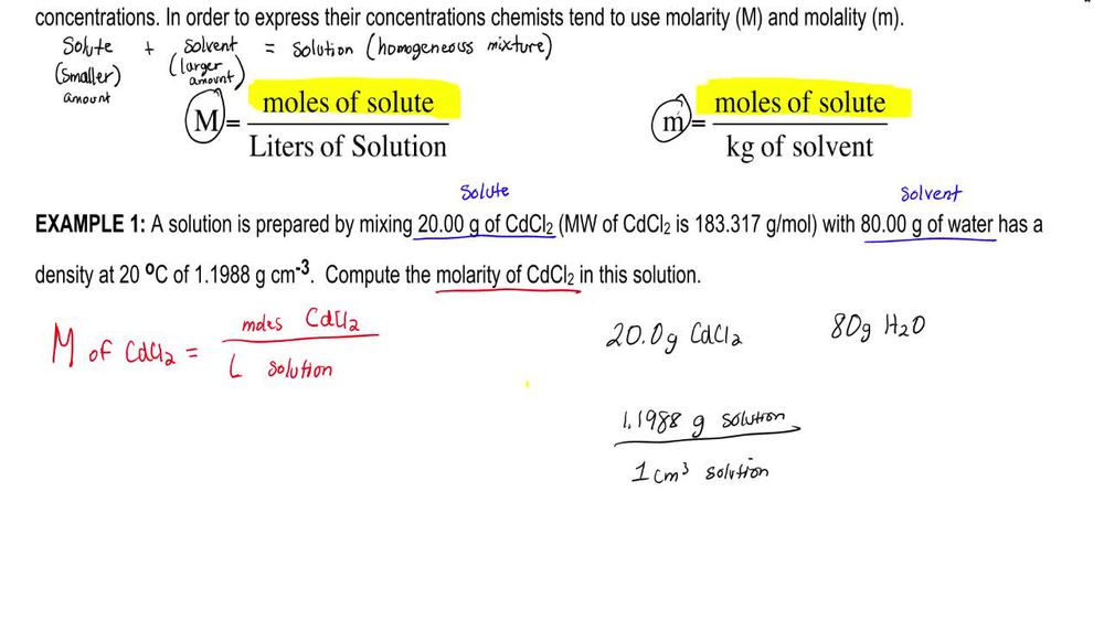 Molarity & Molality
