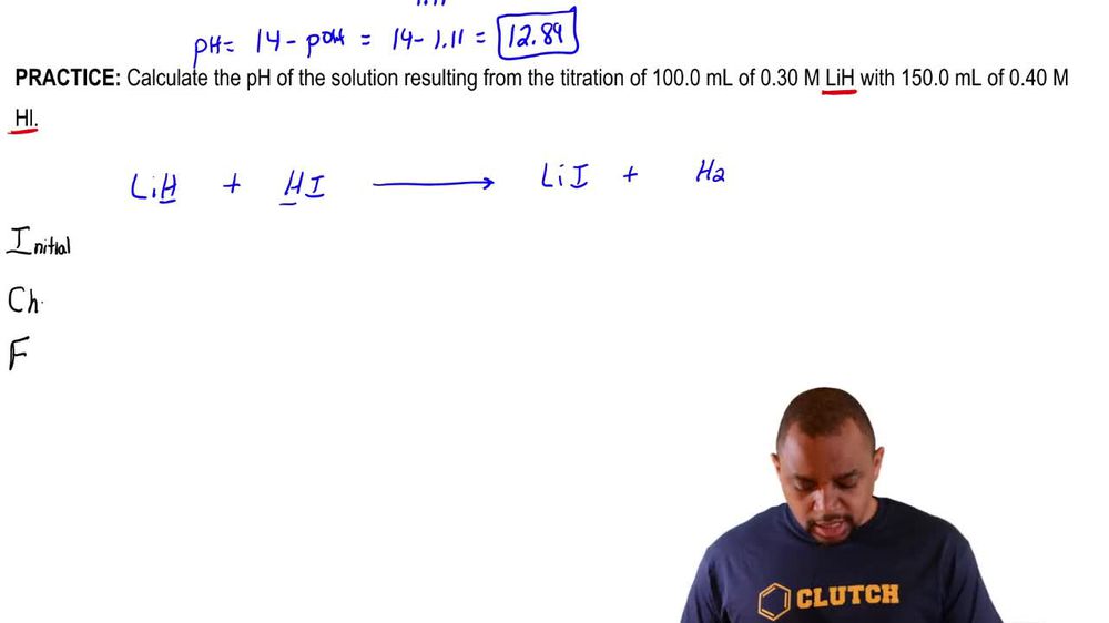 Strong Base-Strong Acid Calculations Practice