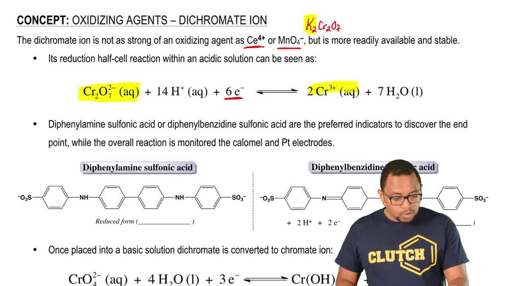 Oxidizing Agent - Dichromate Ion