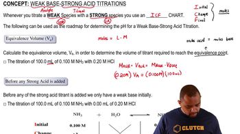 Weak Base-Strong Acid Titrations