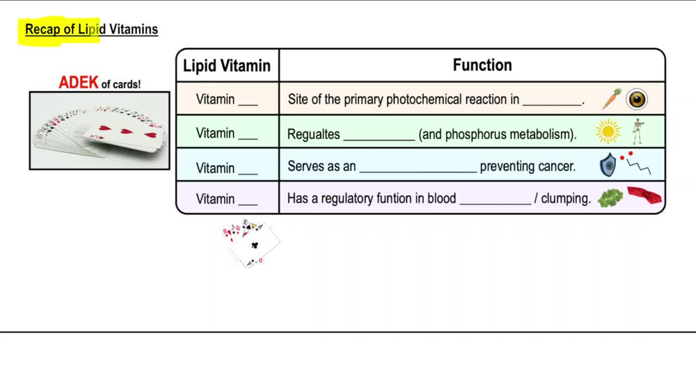 Recap of Lipid Vitamins