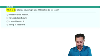 Platelets: Hemostasis Example 6