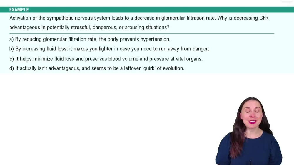 Renal Physiology: Regulation of Glomerular Filtration Example 4