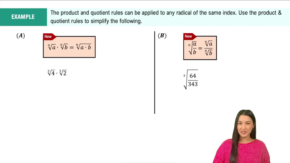 Product & Quotient Rules for Higher Roots Example 1