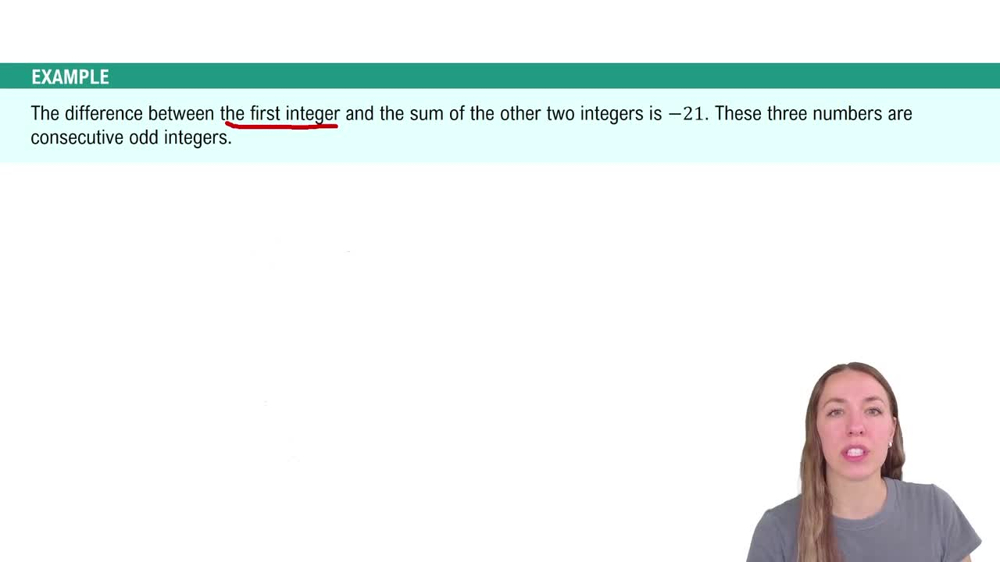 Consecutive Integers Problems Example 2