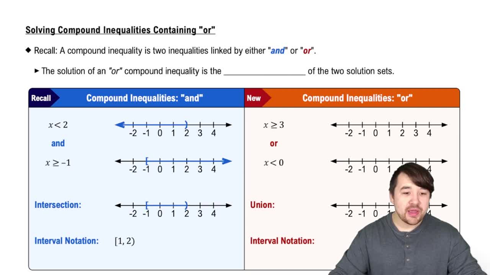 Solving Compound Inequalities Containing "or"