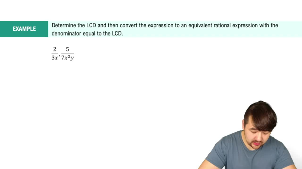 Write Equivelant Expressions With Common Denominators Example 1