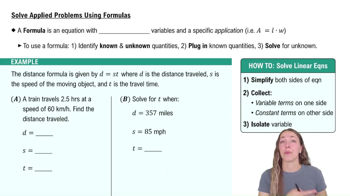 Solve Applied Problems Using Formulas