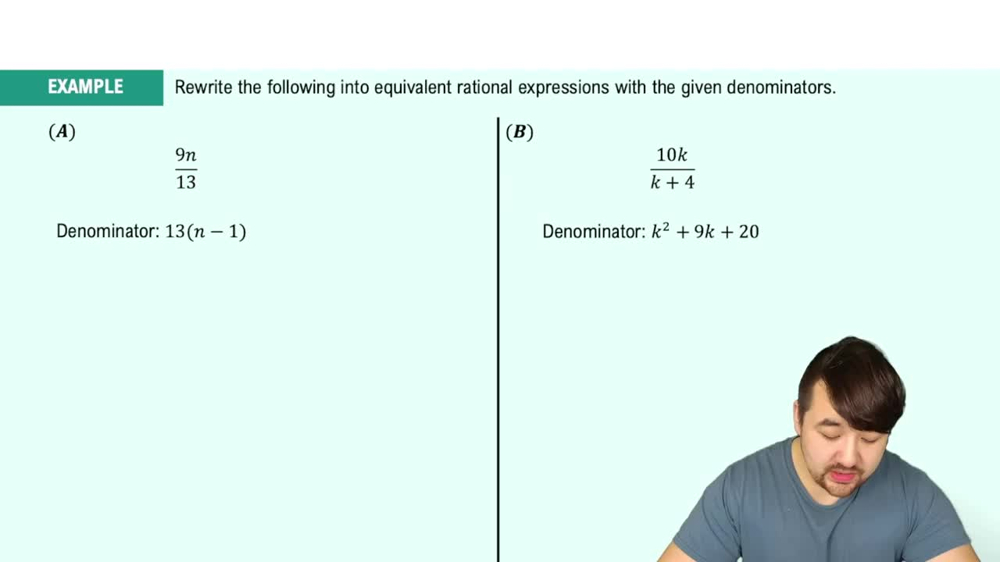 Write Equivelant Expressions With Common Denominators Example 2