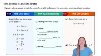 Solve a Formula for a Specific Variable
