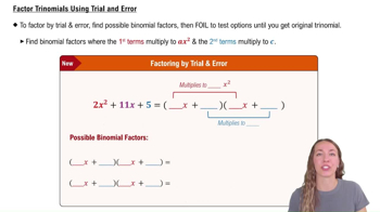 Factoring Trinomials Using Trial and Error