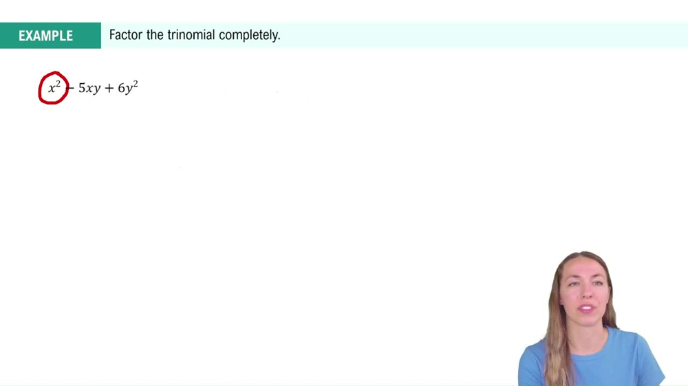 Factoring Trinomials of the Form x² + bx + c Example 1