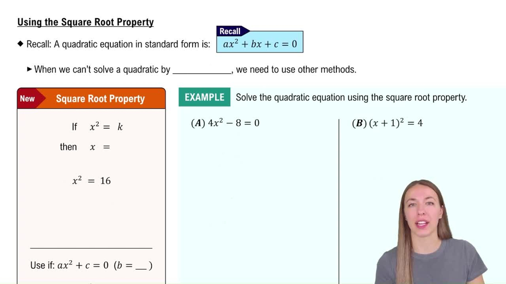 Using The Square Root Property