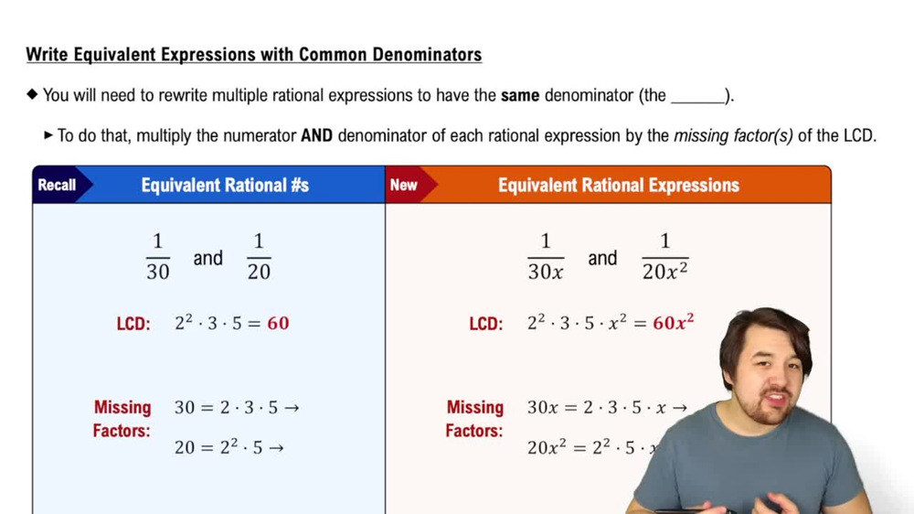 Write Equivelant Expressions With Common Denominators