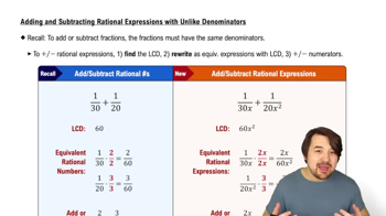Adding and Subtracting Rational Expressions with Unlike Denominators