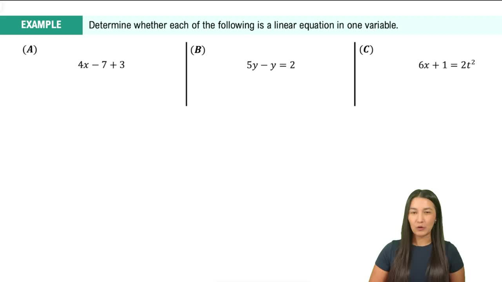 Introduction to Linear Equations Example 1