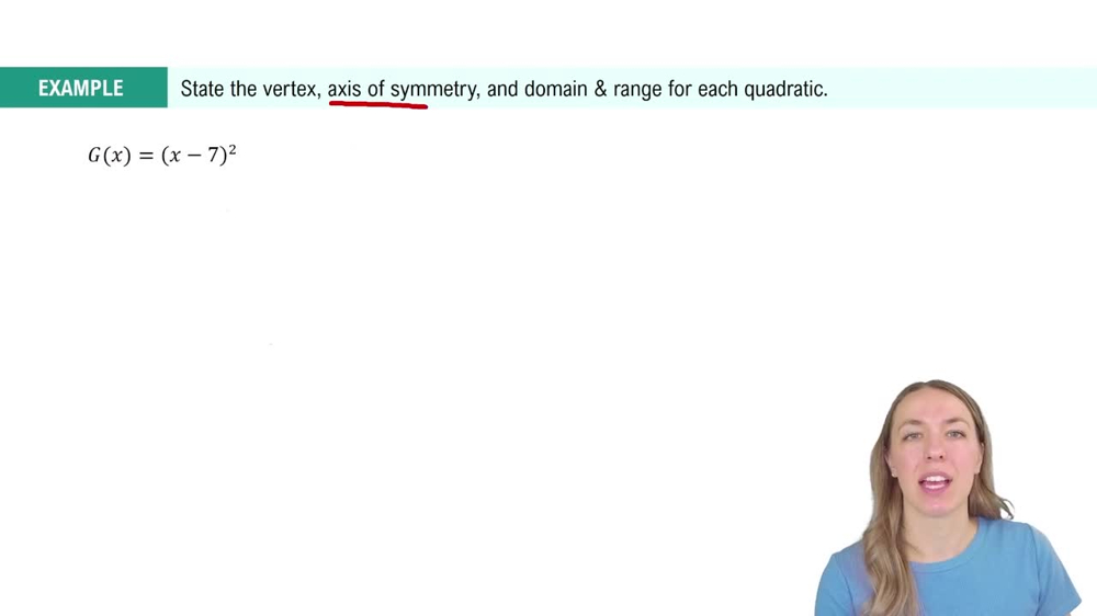 Horizontal and Vertical Shifts of Quadratics Example 3