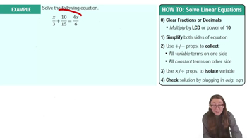 Solving Linear Equations with Fraction or Decimal Coefficients Example 7