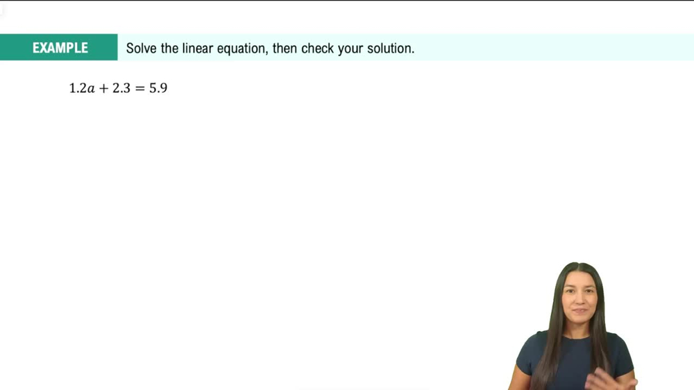 Multiplication and Division Properties of Equality Example 1