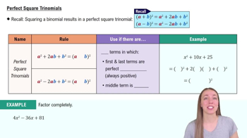 Perfect Square Trinomials