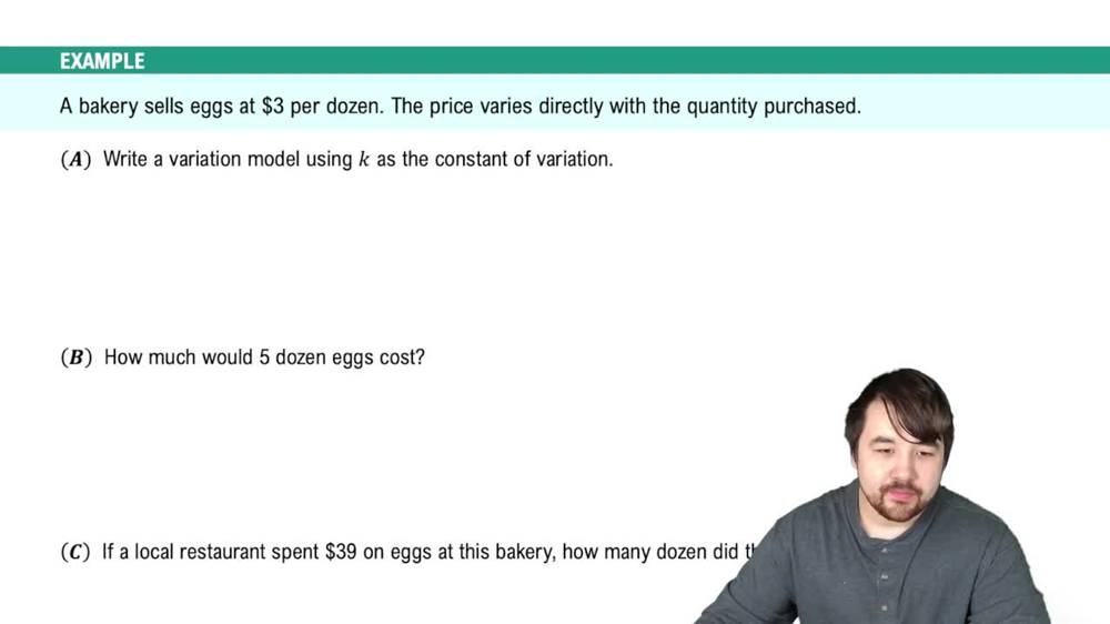 Direct Variation Example 1