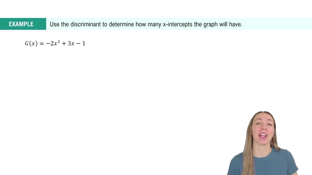 Graphing Using the Quadratic Formula Example 5
