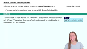 Mixture Problems Involving Percents