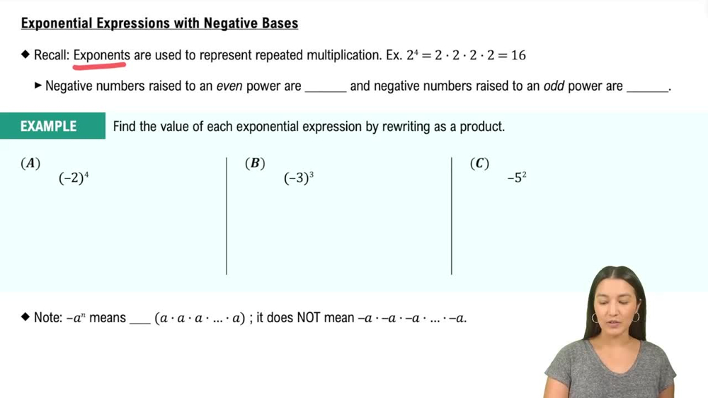 Exponential Expressions with Negative Bases
