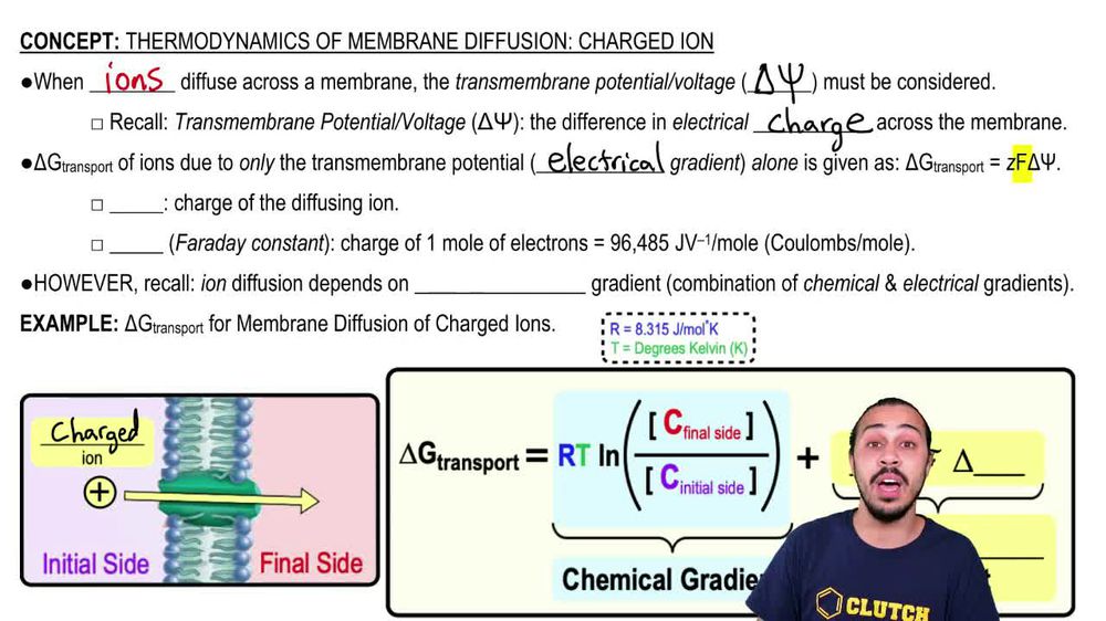 Thermodynamics of Membrane Diffusion: Charged Ion