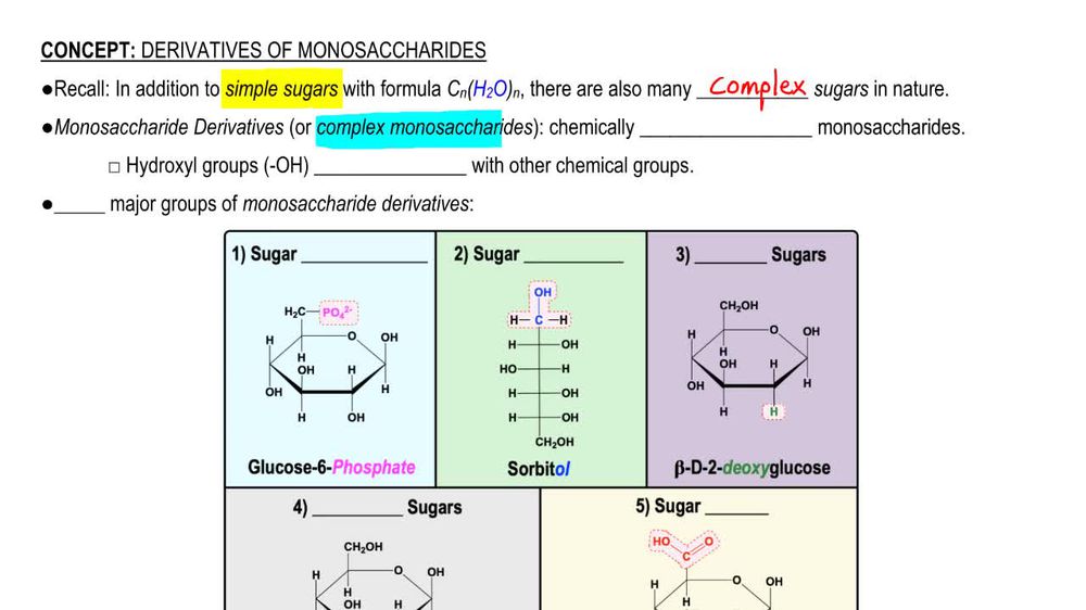 Derivatives of Monosaccharides 