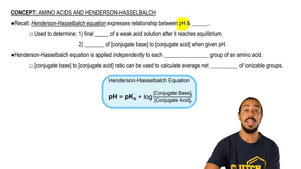 Amino Acids and the Henderson-Hasselbalch Equation