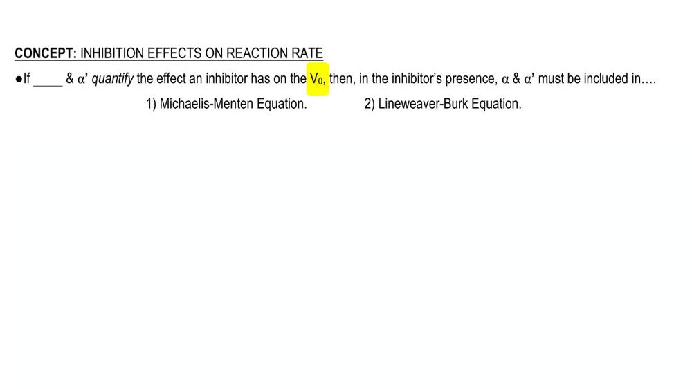Inhibition Effects on Reaction Rate