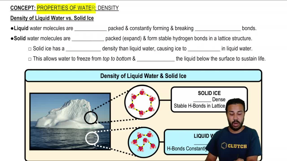 Density of Liquid Water vs. Solid Ice