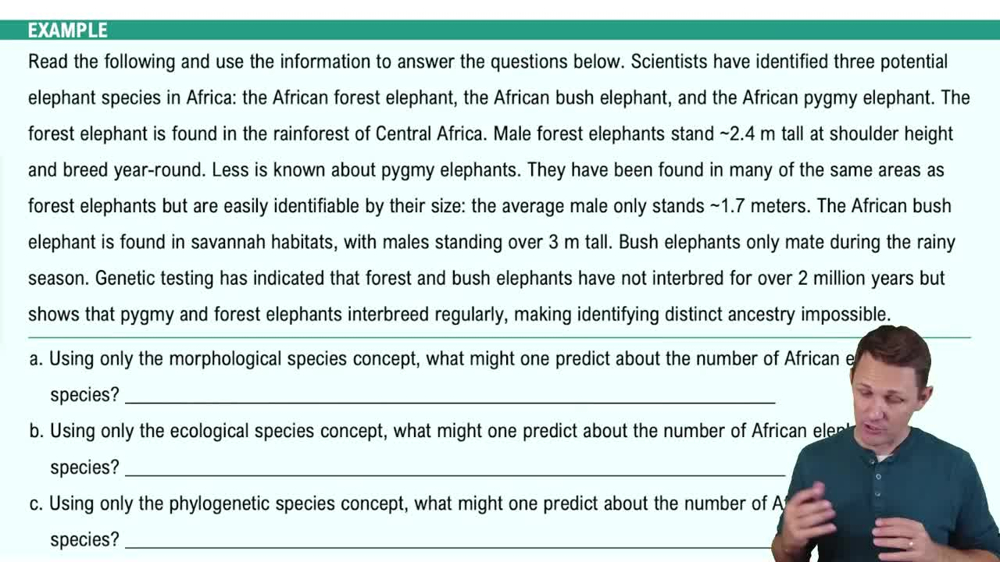 Other Species Concepts Example 1