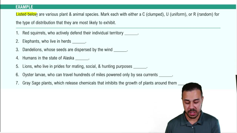 Introduction to Population Ecology Example 3
