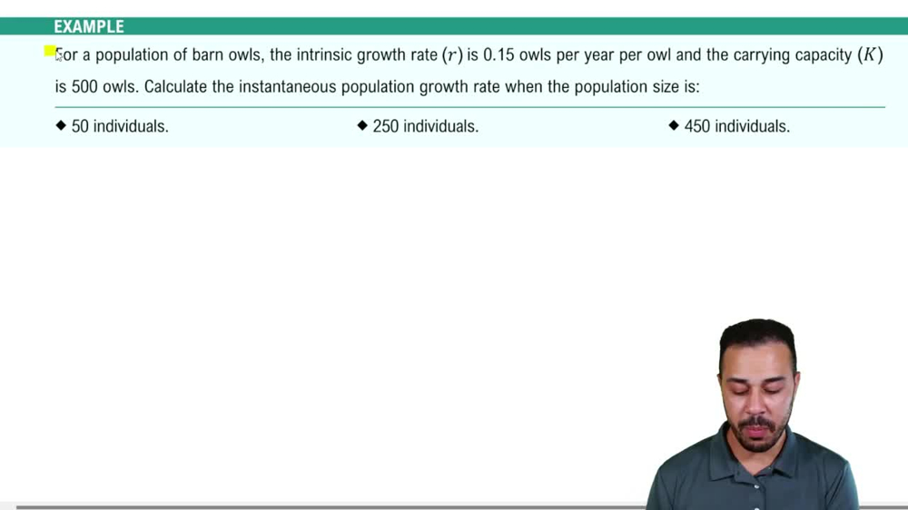 Logistic Population Growth Example 1