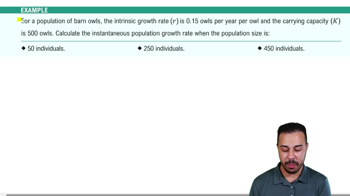 Logistic Population Growth Example 1