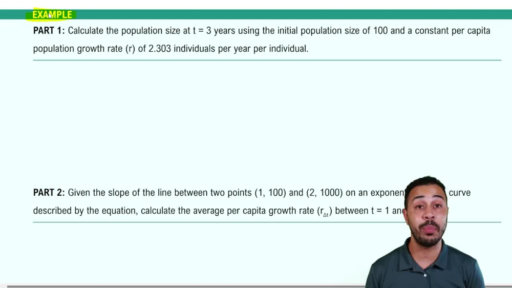 Exponential Population Growth Example 2