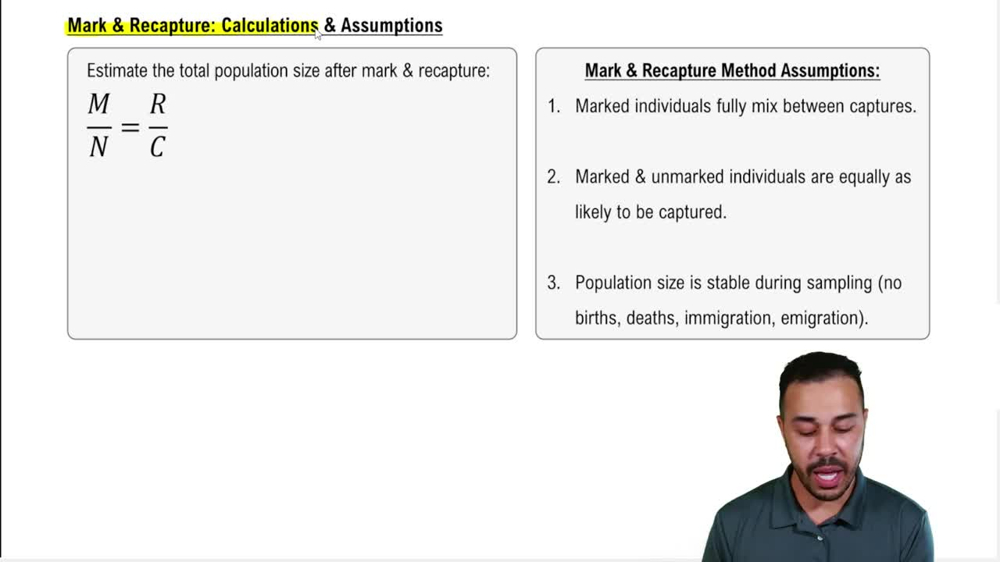 Mark & Recapture: Calculations & Assumptions