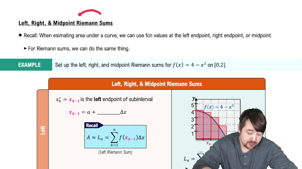 Left, Right, & Midpoint Riemann Sums