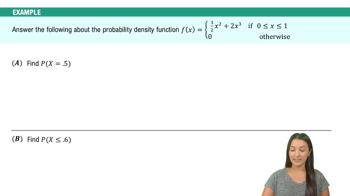 Probability Density Function (PDF) Example 1
