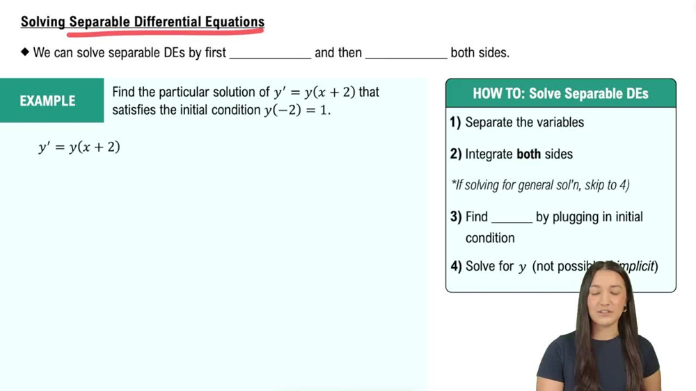 Solving Separable Differential Equations