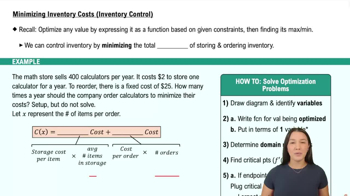 Minimizing Inventory Costs (Inventory Control)