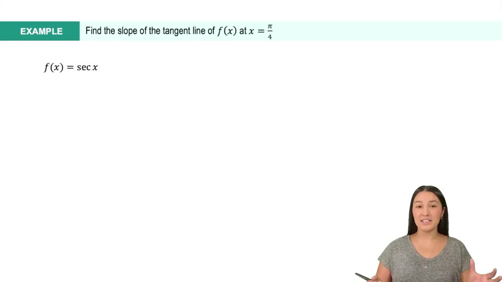 Derivatives of Other Trig Functions Example 1