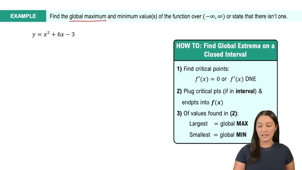 Finding Global Extrema (Extreme Value Theorem) Example 2